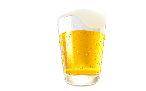 Glass of light beer. Free illustration for personal and commercial use.