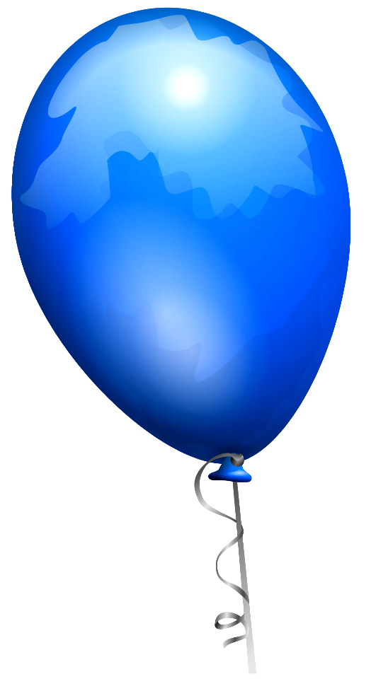 Blue toy balloon. Free illustration for personal and commercial use.