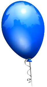 Blue toy balloon. Free illustration for personal and commercial use.