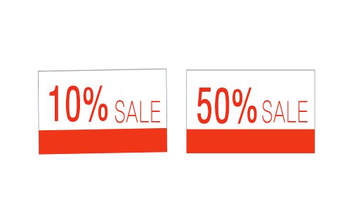 Discount price tags. Free illustration for personal and commercial use.