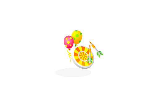 Dartboard and Balloon. Free illustration for personal and commercial use.