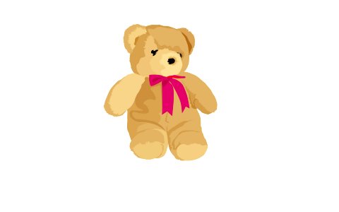Cute teddy bear on white background. Free illustration for personal and commercial use.