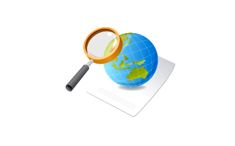 Earth with magnifying glass. Free illustration for personal and commercial use.