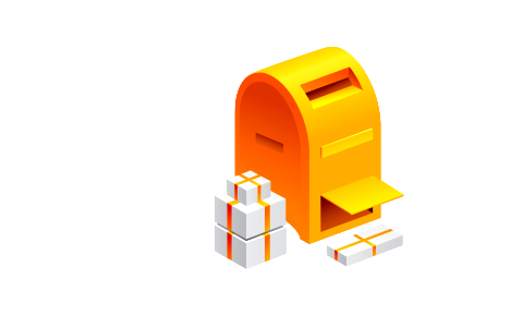 Post box and package icon. Free illustration for personal and commercial use.