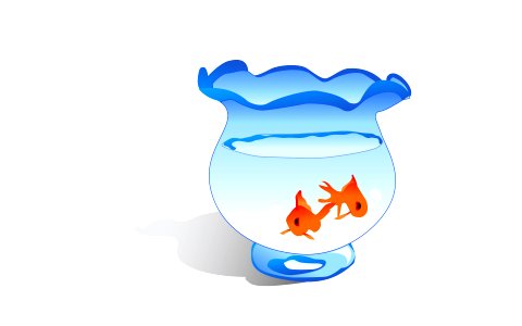 Fish Bowl with Exotic Fish. Free illustration for personal and commercial use.