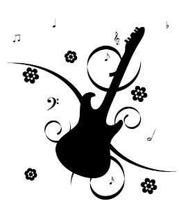 Guitar With Musical Notes. Free illustration for personal and commercial use.