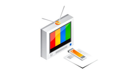 Illustration of retro tv. Free illustration for personal and commercial use.
