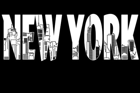 Contour of the city of New York. Free illustration for personal and commercial use.
