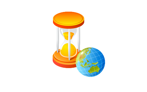 Sandglass and globe. Free illustration for personal and commercial use.