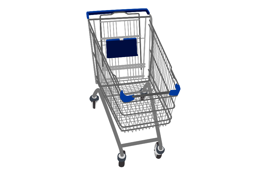 A shiny shopping cart trolley. Free illustration for personal and commercial use.
