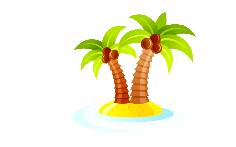 Island with palm. Free illustration for personal and commercial use.