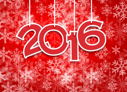 Happy new year 2015 and 2016 Text Design-red snow pattern. Free illustration for personal and commercial use.