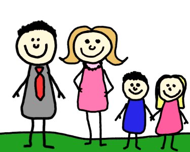 Stick Figure Family. Free illustration for personal and commercial use.