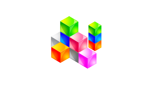 Color cubes. Free illustration for personal and commercial use.