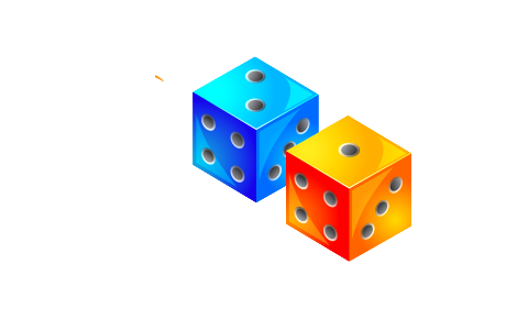 Illustration of two dice. Free illustration for personal and commercial use.