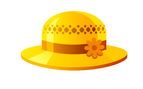 Yellow hat. Free illustration for personal and commercial use.