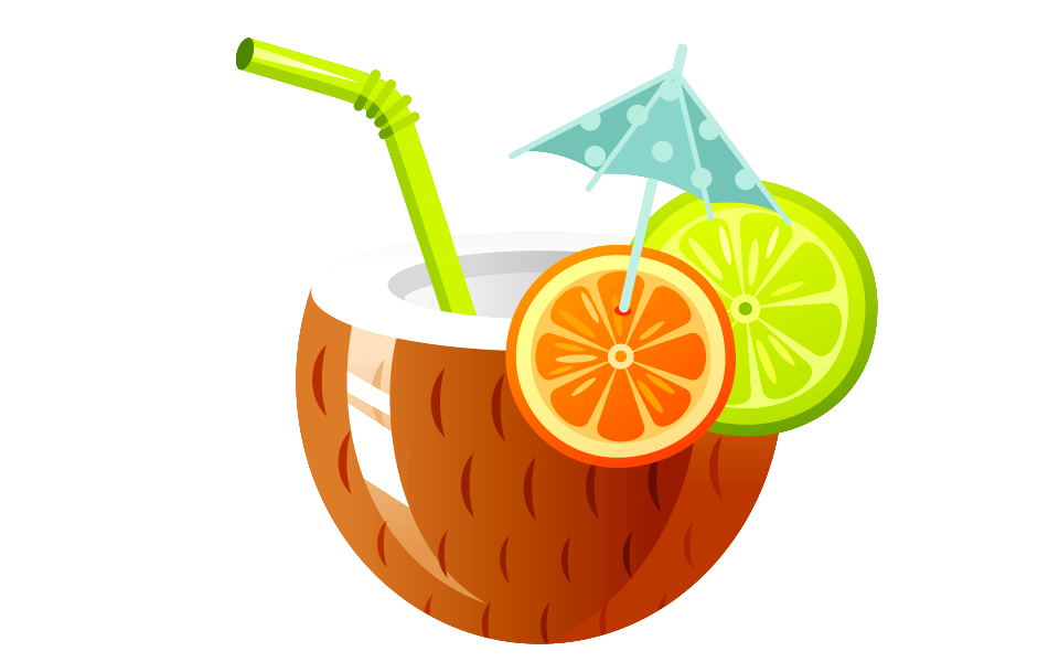 Coconut Cocktail. Free illustration for personal and commercial use.