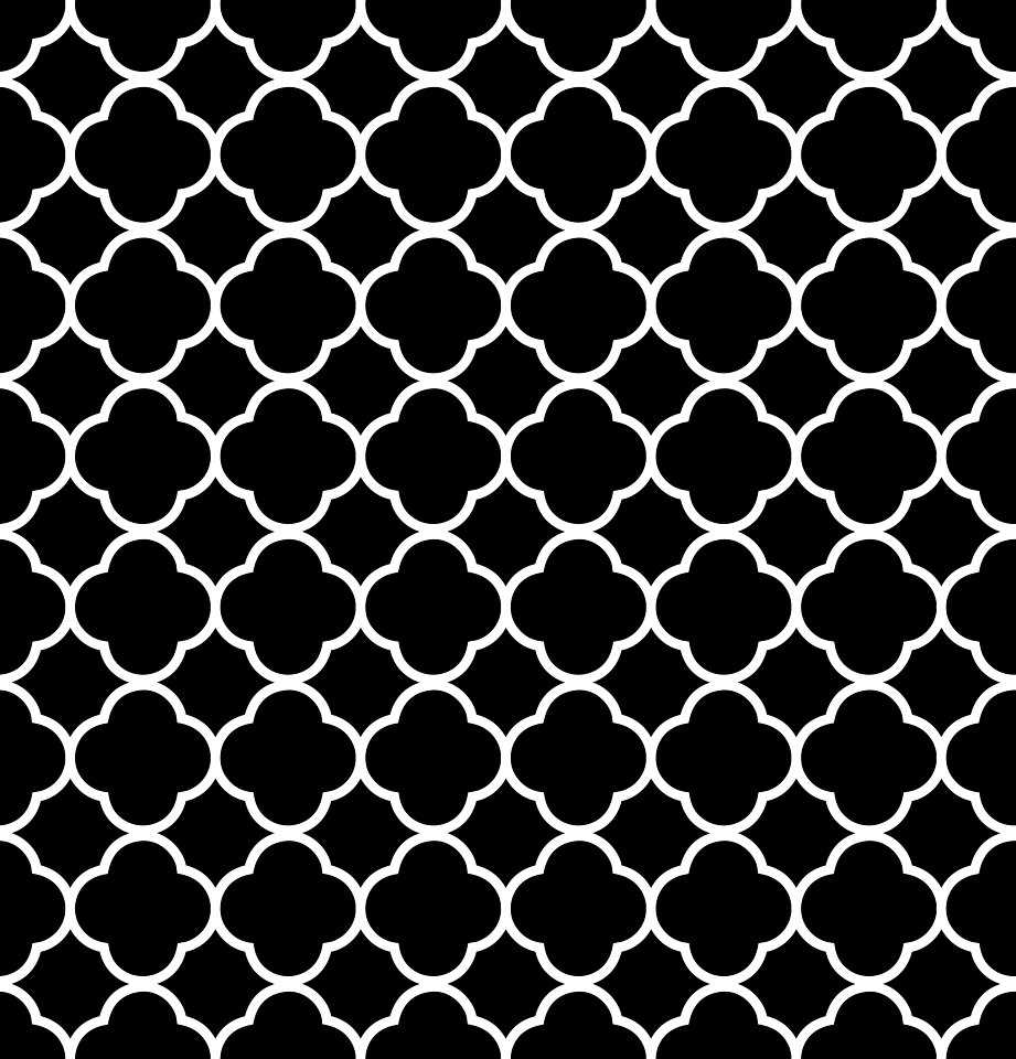 Quatrefoil Pattern Background Black. Free illustration for personal and commercial use.