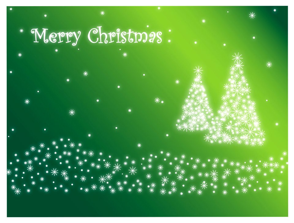 Merry Christmas In Green. Free illustration for personal and commercial use.