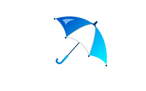Retro umbrella icon. Free illustration for personal and commercial use.