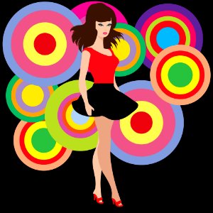 60s Disco Girl. Free illustration for personal and commercial use.