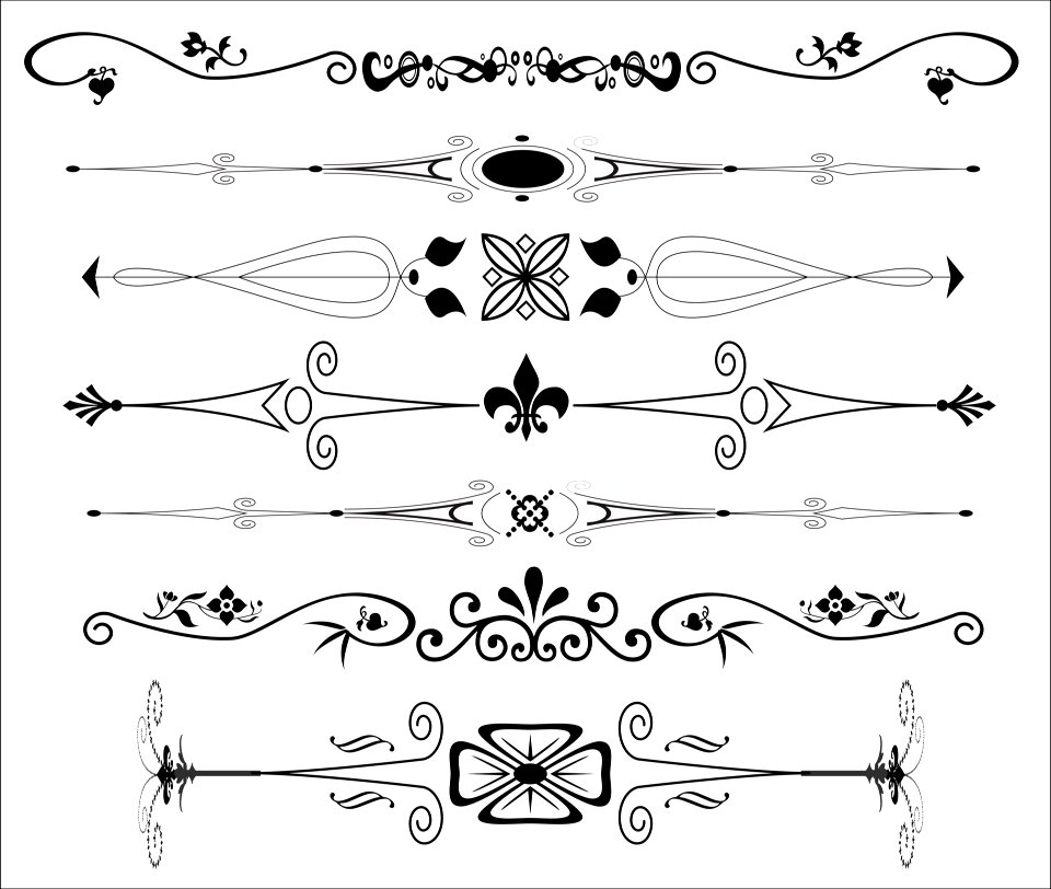Ornamental Text Dividers. Free illustration for personal and commercial use.