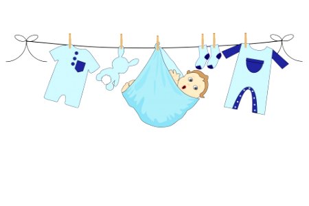 Baby Boy Clothes Line. Free illustration for personal and commercial use.