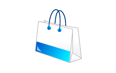 Paper shopping bag with paper handles. Free illustration for personal and commercial use.