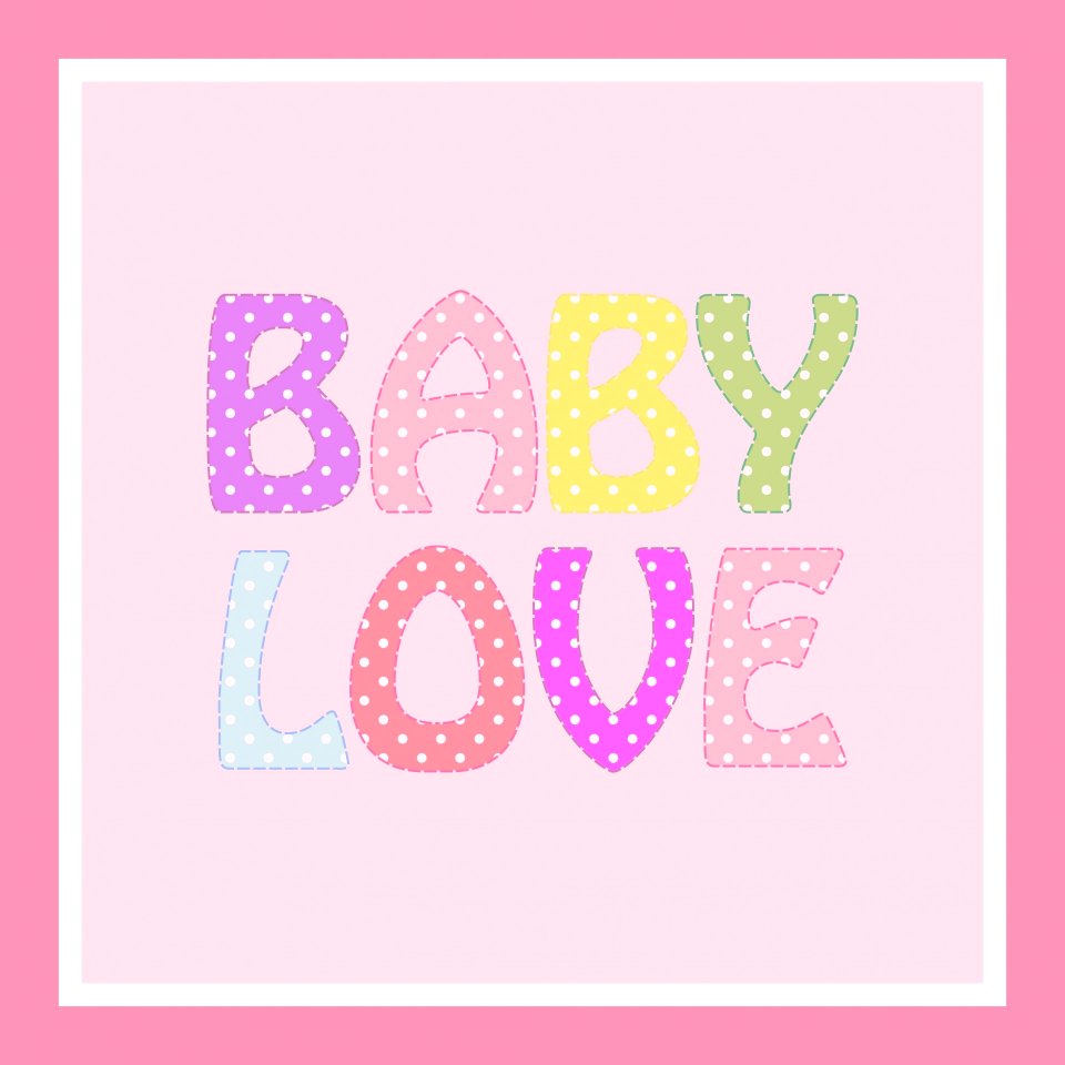 Baby Love Colorful Text. Free illustration for personal and commercial use.