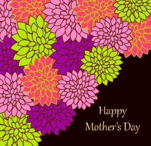 Floral Mother's Day Card. Free illustration for personal and commercial use.