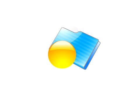 Folder with yellow button. Free illustration for personal and commercial use.