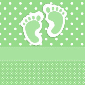 Baby Footprints Card Template. Free illustration for personal and commercial use.