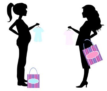 Pregnant Woman Shopping. Free illustration for personal and commercial use.
