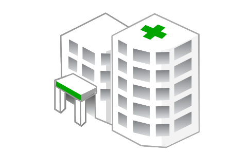 Icon hospital. Free illustration for personal and commercial use.
