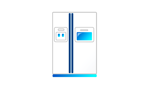 Refrigerator icon blue. Free illustration for personal and commercial use.