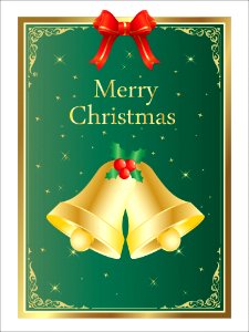 Christmas Bells Card Template. Free illustration for personal and commercial use.