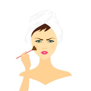 Woman Applying Make-up. Free illustration for personal and commercial use.