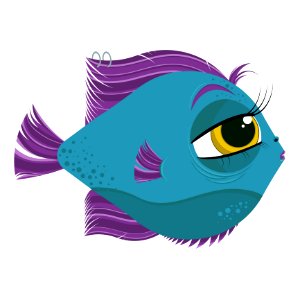 Purple, Fish, Organism, Illustration. Free illustration for personal and commercial use.