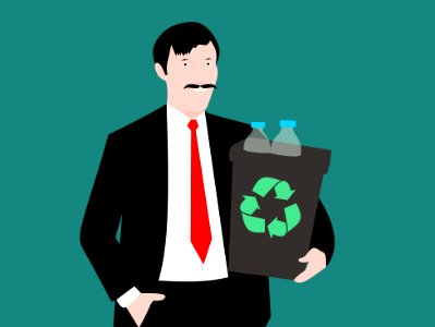 Man Holding Recycle Bin. Free illustration for personal and commercial use.