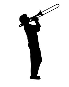 Jazz Silhouette - Trombone Player. Free illustration for personal and commercial use.