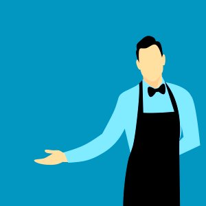 Waiter Illustration. Free illustration for personal and commercial use.
