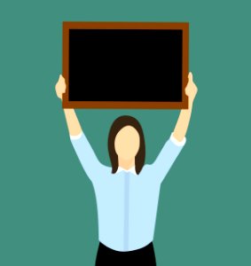 Woman Holding Board - Illustration. Free illustration for personal and commercial use.