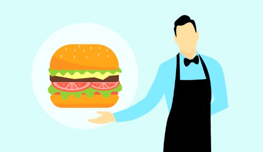 Hamburger Meal. Free illustration for personal and commercial use.