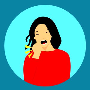 Woman Coughing Illustration. Free illustration for personal and commercial use.