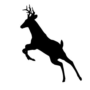 Jumping Deer Silhouette. Free illustration for personal and commercial use.