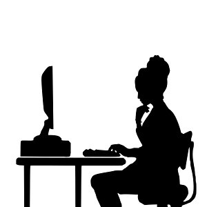 Female Programmer Silhouette. Free illustration for personal and commercial use.