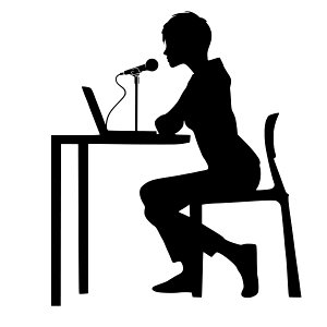 Woman Speaking in Microphone. Free illustration for personal and commercial use.