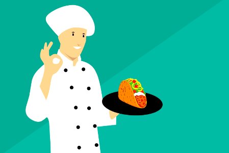 Taco Chef Illustration. Free illustration for personal and commercial use.