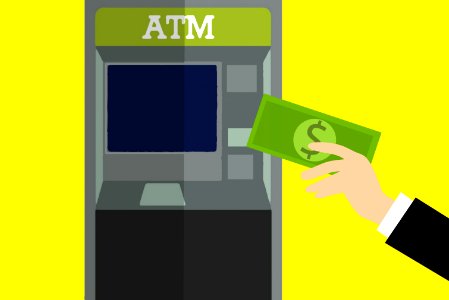 Using ATM Machine. Free illustration for personal and commercial use.