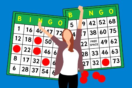 Winning the Bingo Illustration. Free illustration for personal and commercial use.
